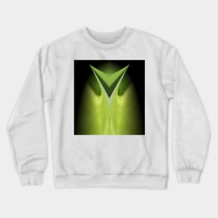 Single double needle point in emerald green on a plain black background Crewneck Sweatshirt